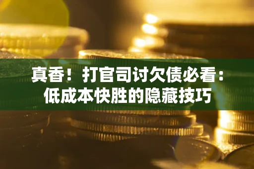 济南真香！打官司讨欠债必看：低成本快胜的隐藏技巧